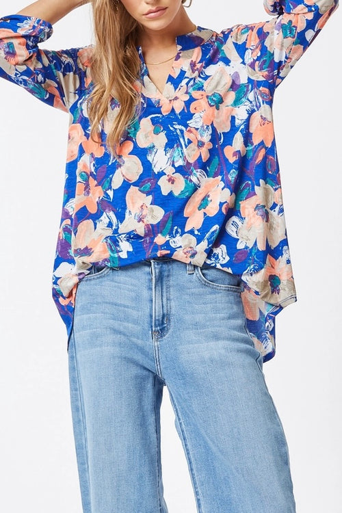 The Lizzy Top in Navy Floral