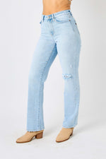 Judy Blue High Waist Distressed Straight Jeans