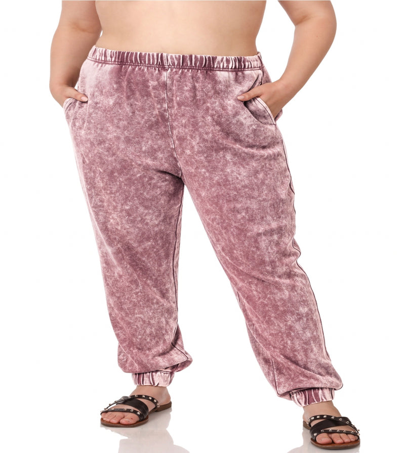 Mineral Wash Joggers in Wine