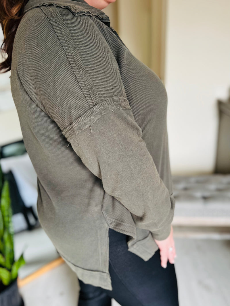 The Athlete Pullover in Olive