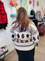 Taupe Multi Pattern Sweater
