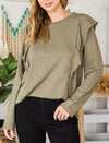 Ruffled and Ready Top in Olive