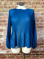 A New Day Sheer Blue Blouse Size XXL