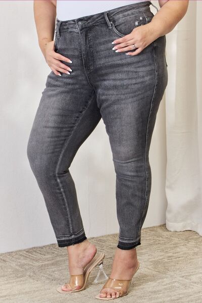 Judy Blue High Waist Tummy Control Release Hem Skinny Jeans - ONLINE ONLY