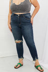 Judy Blue Melaney Mid Rise Distressed Cropped Skinny Jeans - ONLINE ONLY