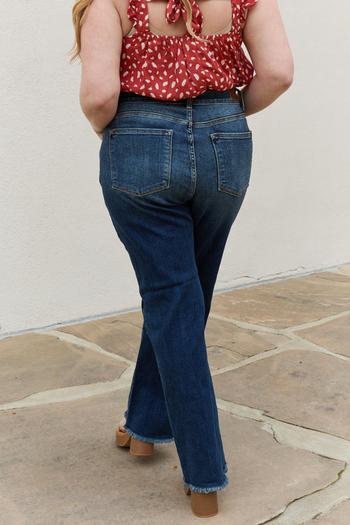 Judy Blue Pauline High Waisted Button Fly Wide Leg Jeans-ONLINE ONLY