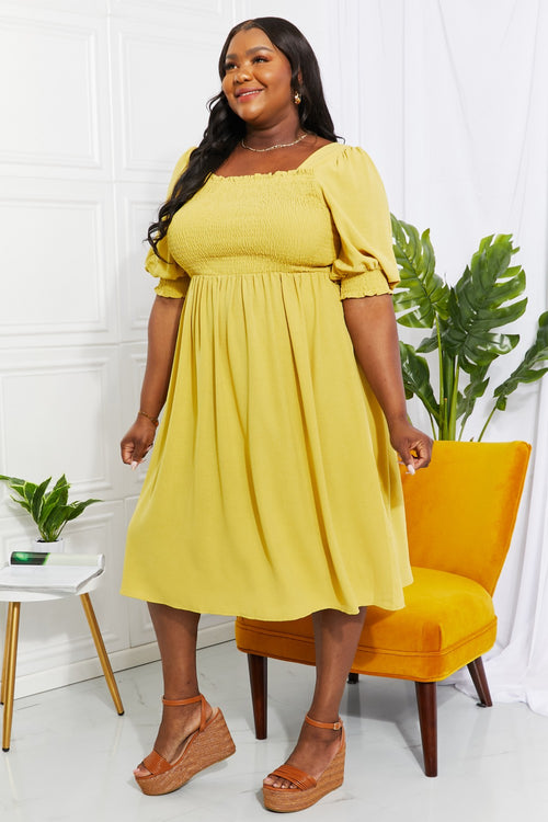 Love You Forever Square Neck Midi Dress - ONLINE ONLY