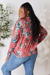 Floral Print V-Neck Long Sleeve Blouse - ONLINE ONLY