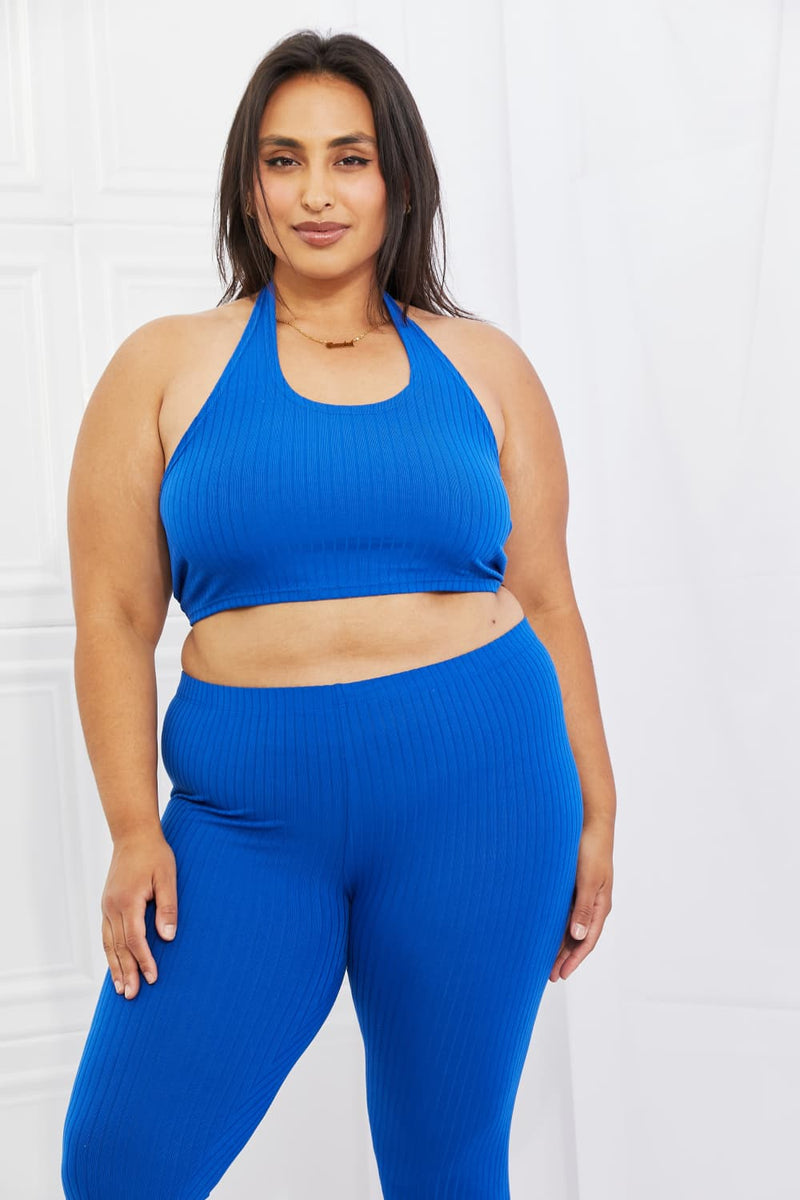 On The Daily Halter Crop Top and Leggings Set - ONLINE ONLY