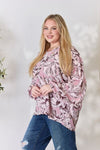 Floral V-Neck Balloon Sleeve Blouse - ONLINE ONLY