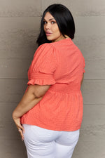 Whimsical Wonders V-Neck Puff Sleeve Button Down Top - ONLINE ONLY