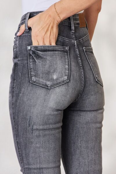 Judy Blue High Waist Tummy Control Release Hem Skinny Jeans - ONLINE ONLY