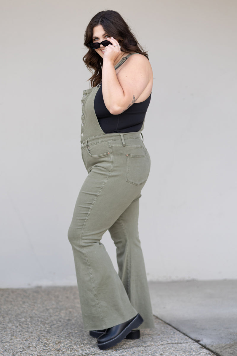 Judy Blue Kelsey Flare Tummy Control Overalls - ONLINE ONLY