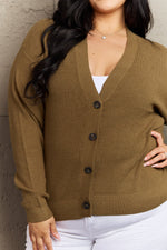 Kiss Me Tonight Button Down Cardigan in Olive - ONLINE ONLY