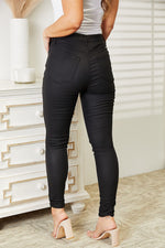 High Rise Black Coated Ankle Skinny Jeans - ONLINE ONLY