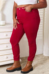 Judy Blue High Waist Tummy Control Skinny Jeans in Deep Red - ONLINE ONLY