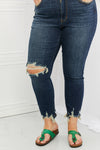 Judy Blue Melaney Mid Rise Distressed Cropped Skinny Jeans - ONLINE ONLY
