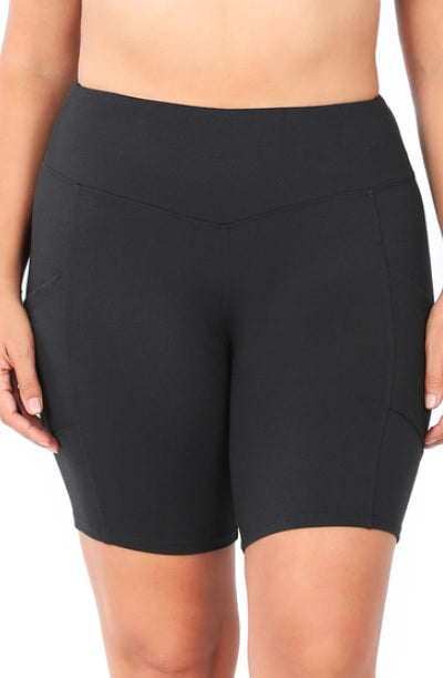 Black Biker Shorts w/ Pockets