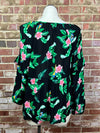 Old Navy Black Tropical Top Size XL